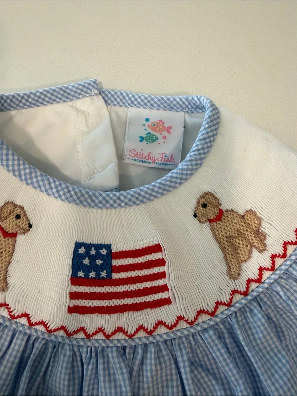 Stitchy Fish Pups and Flag Baby Bubble